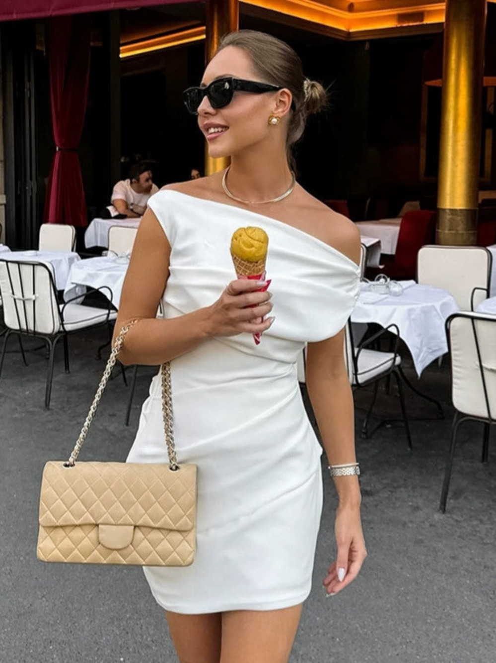 Forever 21 Summer White Off Shoulder Bodycon Dress Office Slim Fit